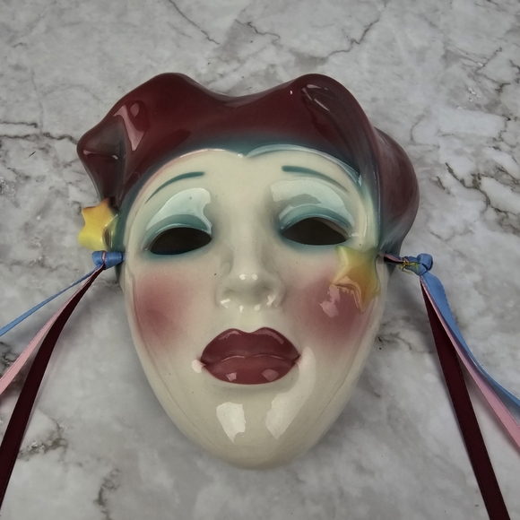 Vintage Clay Art Female, Art Deco Mask - Picture 3 of 10
